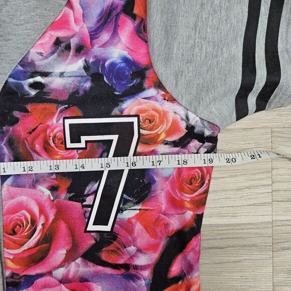 REDFOX Womens Pink Rose Floral Button Up Jersey Medium - Picture 4 of 6